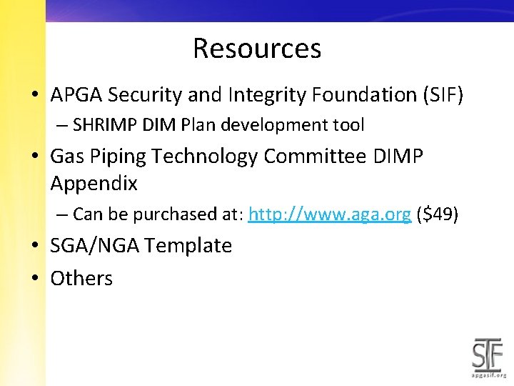 Resources • APGA Security and Integrity Foundation (SIF) – SHRIMP DIM Plan development tool