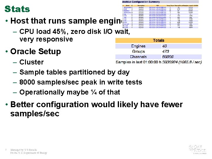 Stats • Host that runs sample engines: – CPU load 45%, zero disk I/O