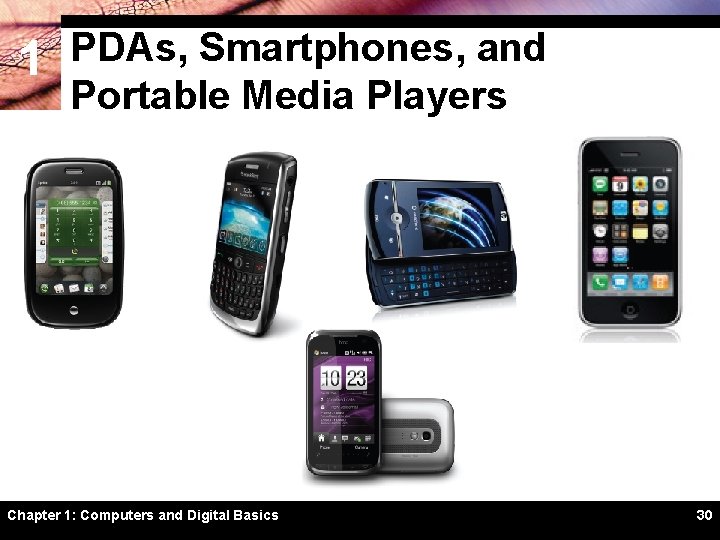 1 PDAs, Smartphones, and Portable Media Players Chapter 1: Computers and Digital Basics 30