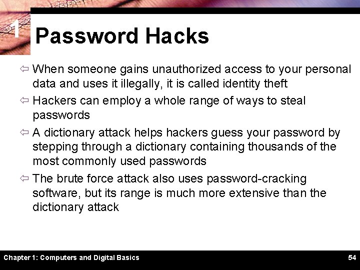 1 Password Hacks ï When someone gains unauthorized access to your personal data and