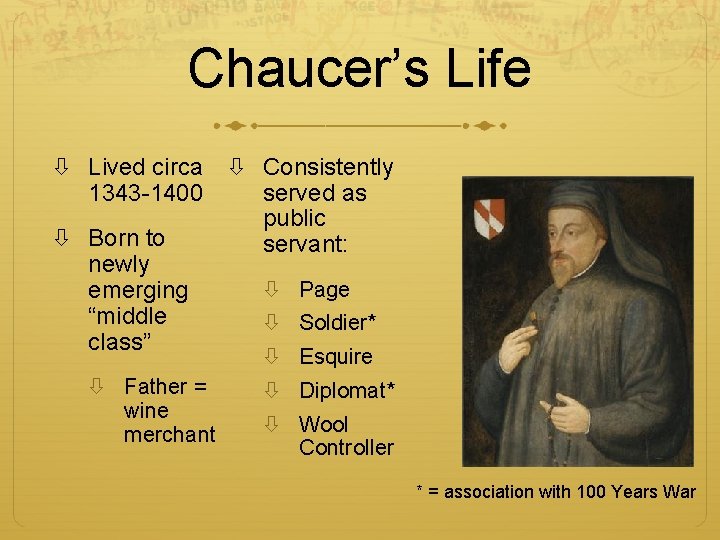 Chaucer’s Life Lived circa Consistently 1343 -1400 served as public Born to servant: newly