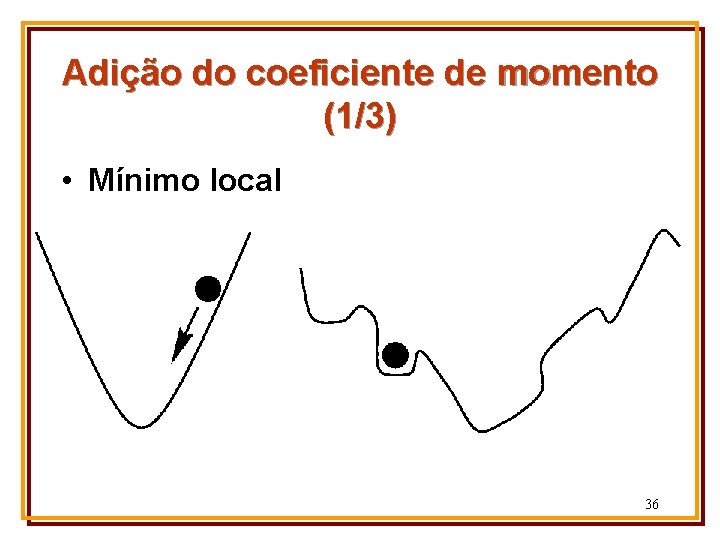 Adição do coeficiente de momento (1/3) • Mínimo local 36 