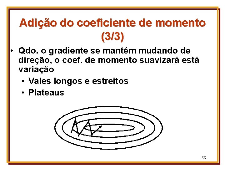 Adição do coeficiente de momento (3/3) • Qdo. o gradiente se mantém mudando de