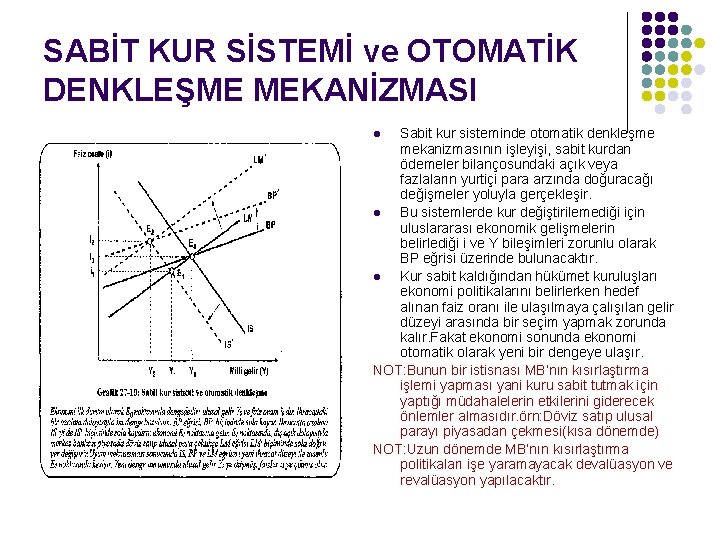 SABİT KUR SİSTEMİ ve OTOMATİK DENKLEŞME MEKANİZMASI Sabit kur sisteminde otomatik denkleşme mekanizmasının işleyişi,