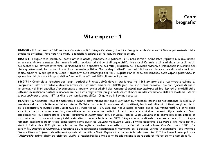 Cenni biografici Vita e opere - 1 1840 -50 – Il 2 settembre 1840