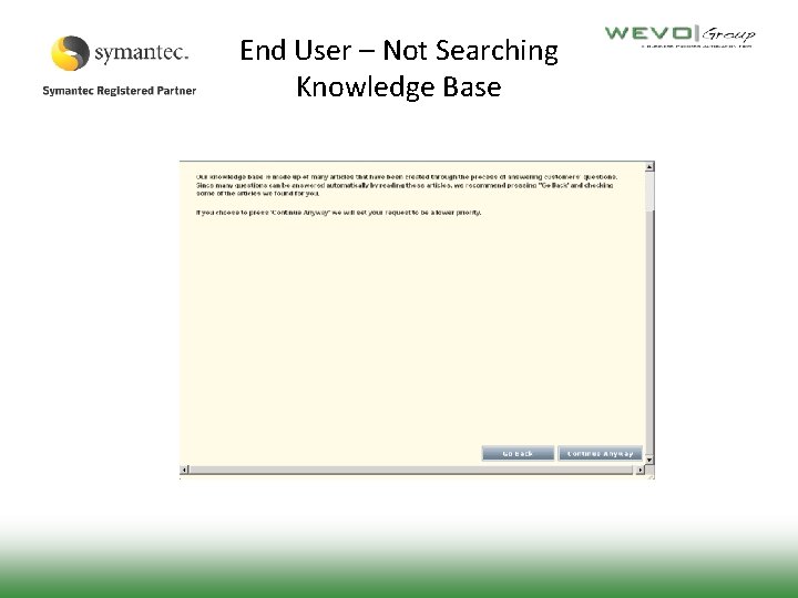 End User – Not Searching Knowledge Base 