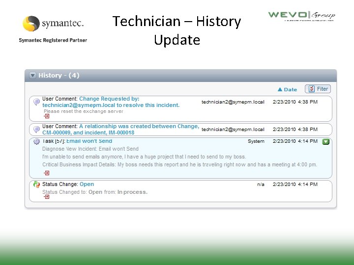 Technician – History Update 