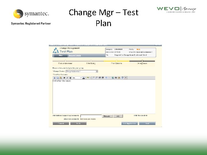 Change Mgr – Test Plan 