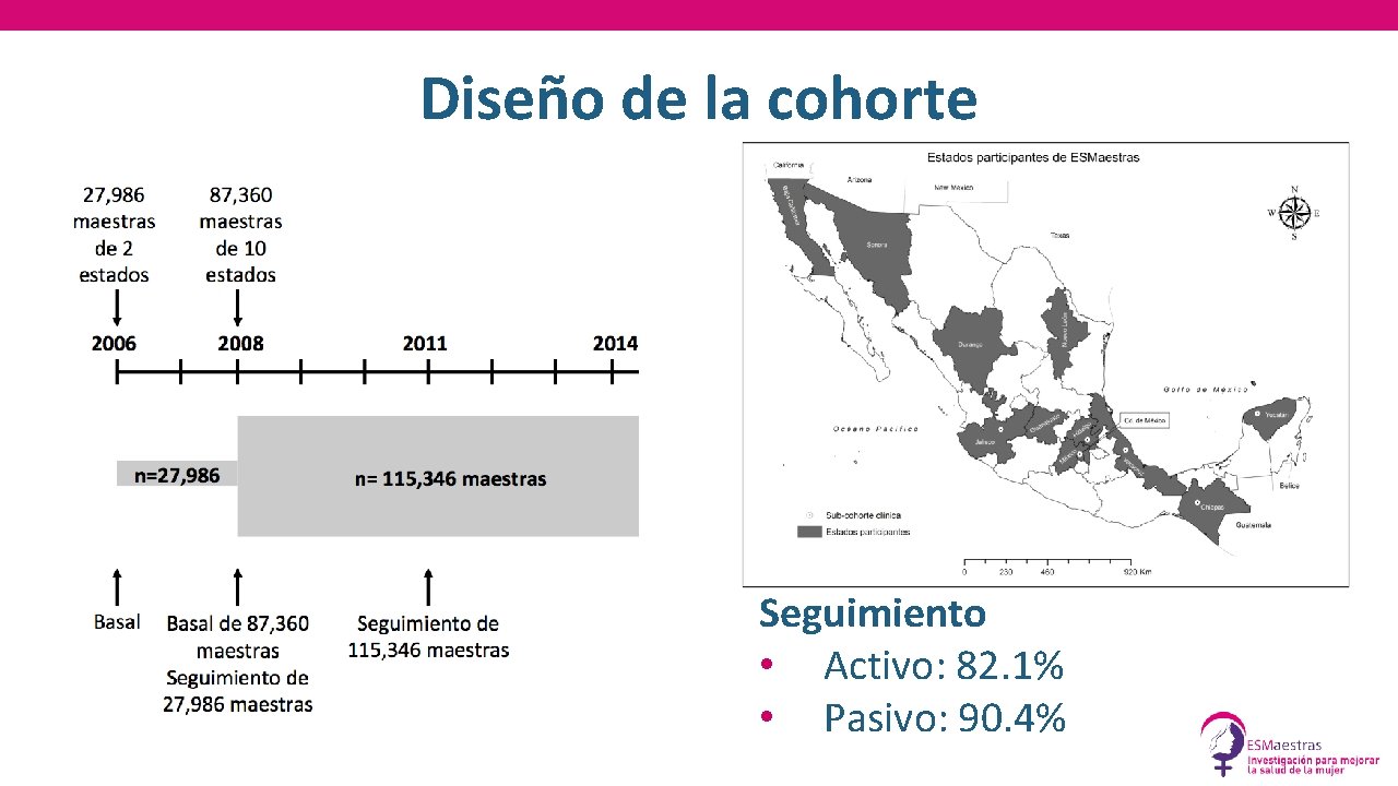 Diseño de la cohorte Seguimiento • Activo: 82. 1% • Pasivo: 90. 4% 