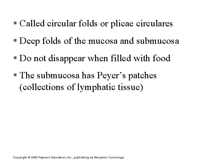 Folds of the Small Intestine § Called circular folds or plicae circulares § Deep