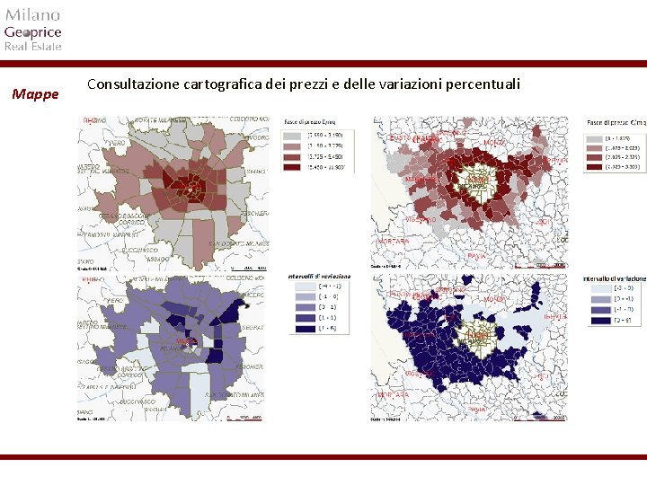 Mappe Consultazione cartografica dei prezzi e delle variazioni percentuali 1/24 