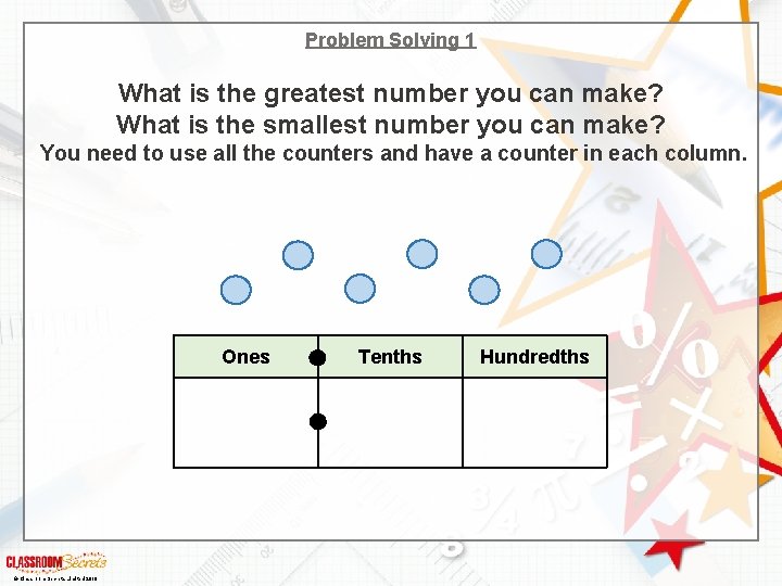 Problem Solving 1 What is the greatest number you can make? What is the