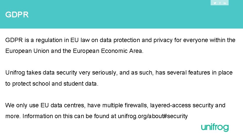 GDPR is a regulation in EU law on data protection and privacy for everyone GDPR is a regulation in EU law on data protection and privacy for everyone