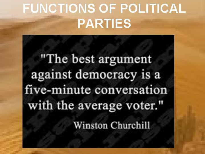 FUNCTIONS OF POLITICAL PARTIES 