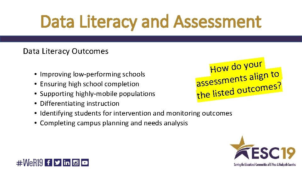 Data Literacy and Assessment Data Literacy Outcomes • • • r u o y