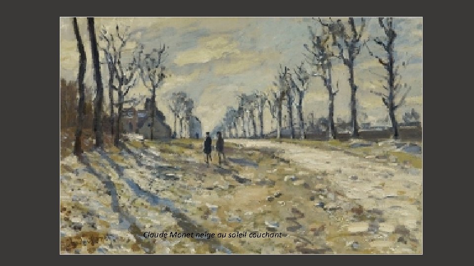 Claude Monet neige au soleil couchant 