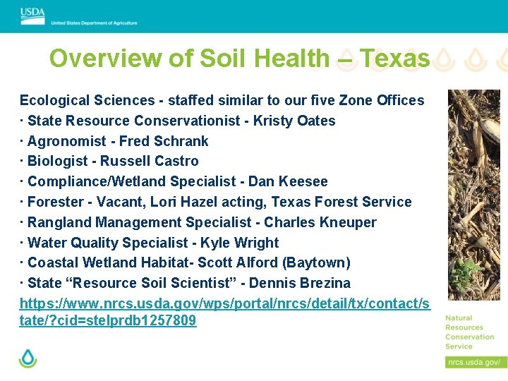 Overview of Soil Health – Texas Ecological Sciences - staffed similar to our five