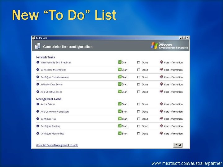 New “To Do” List www. microsoft. com/australia/partner 