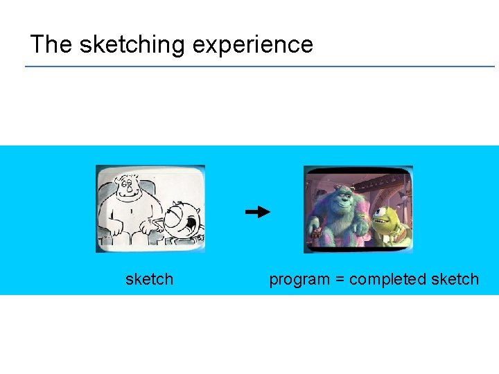 The sketching experience sketch program = completed sketch 