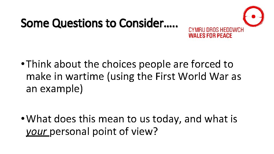 Some Questions to Consider…. . • Think about the choices people are forced to