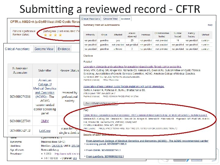 Submitting a reviewed record - CFTR 