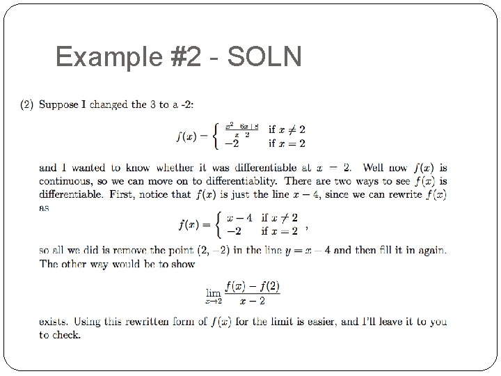 Example #2 - SOLN 