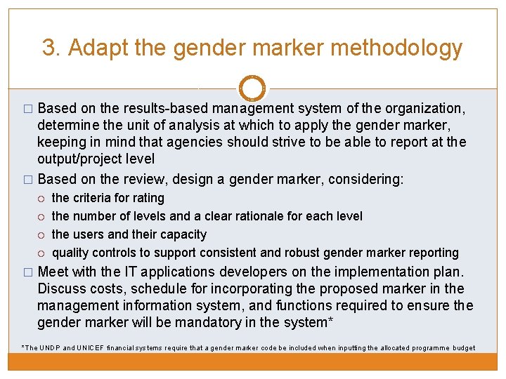 Steps to Develop a Gender Equality Marker SEPTEMBER