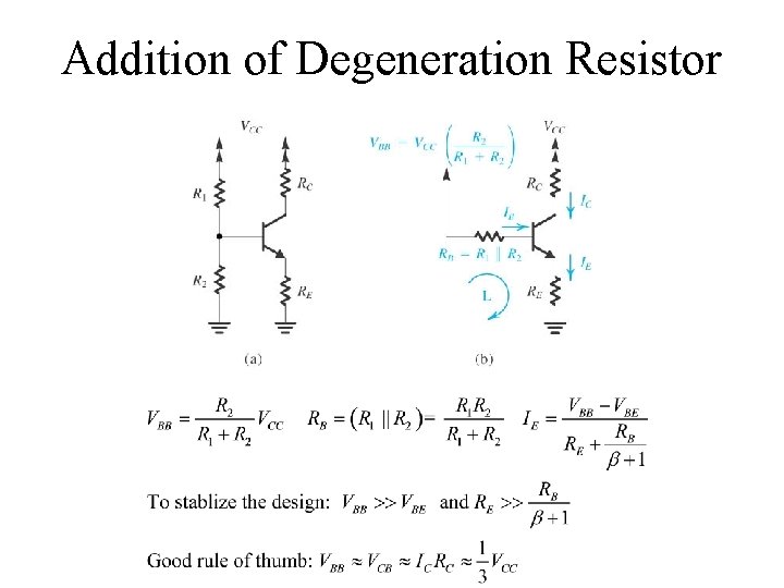 Addition of Degeneration Resistor 