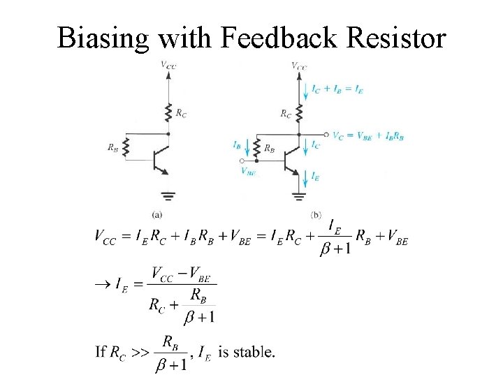 Biasing with Feedback Resistor 