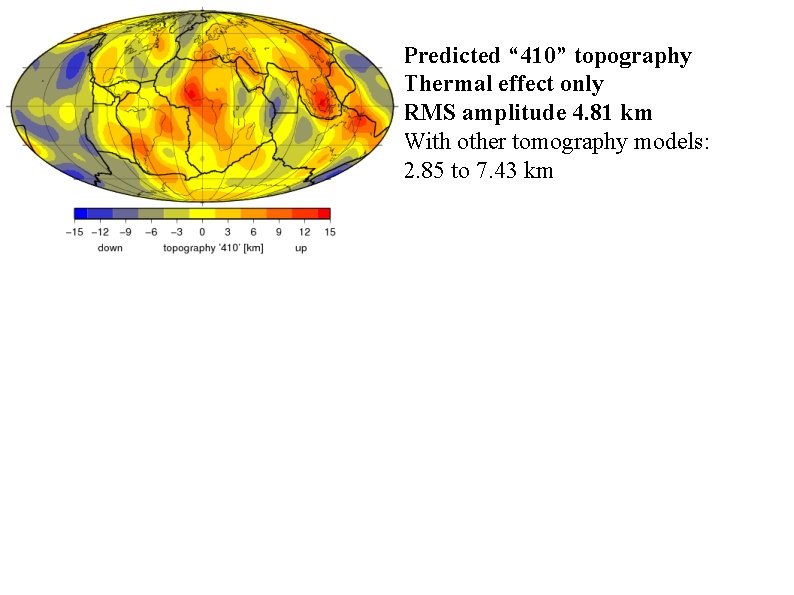 Predicted “ 410” topography Thermal effect only RMS amplitude 4. 81 km With other