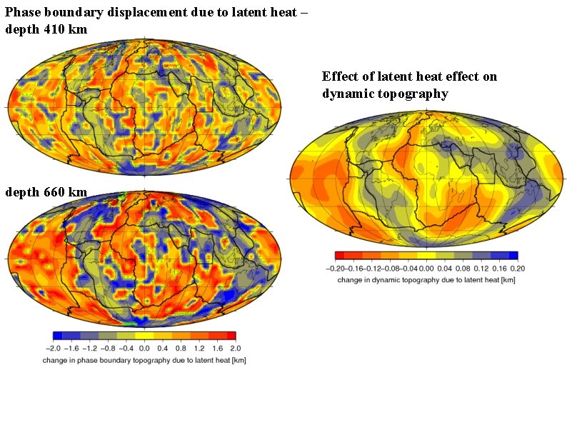 Phase boundary displacement due to latent heat – depth 410 km Effect of latent