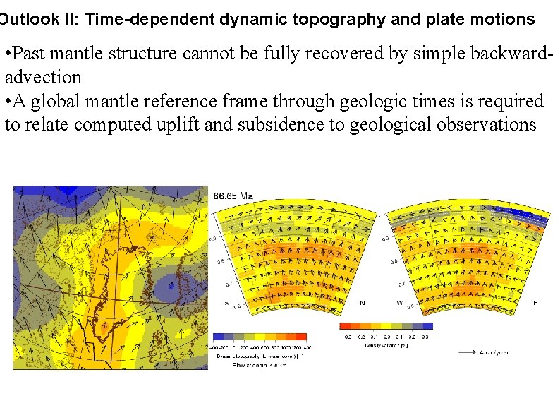 Outlook II: Time-dependent dynamic topography and plate motions • Past mantle structure cannot be