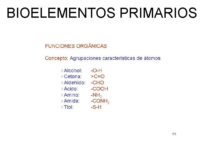 BIOELEMENTOS PRIMARIOS 