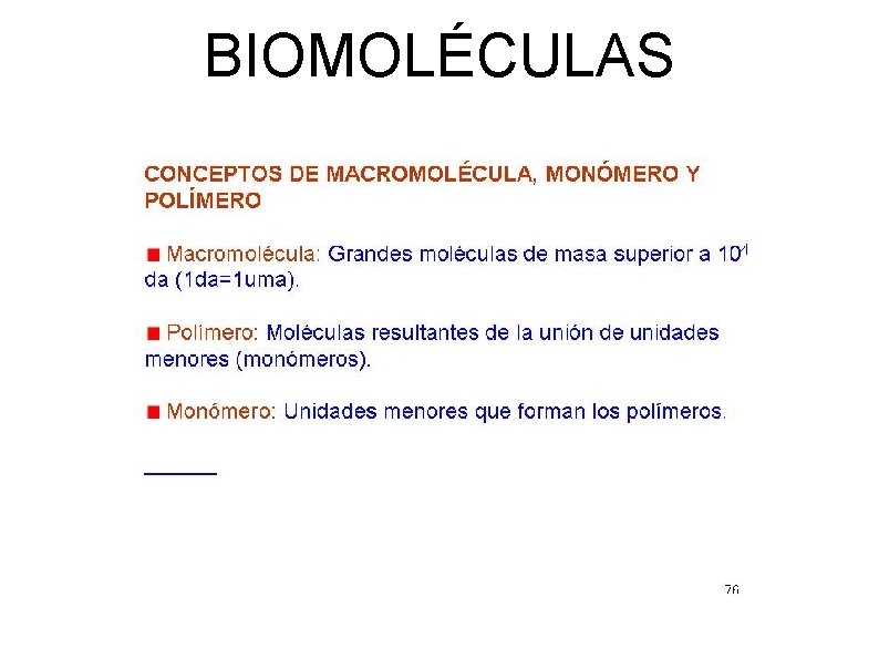 BIOMOLÉCULAS 