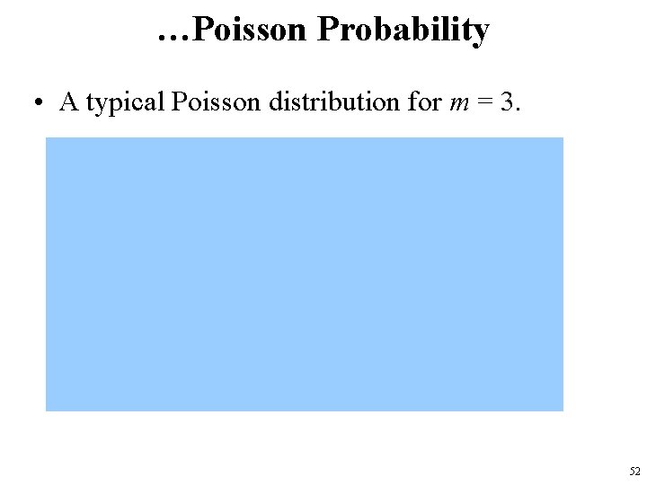 …Poisson Probability • A typical Poisson distribution for m = 3. 52 