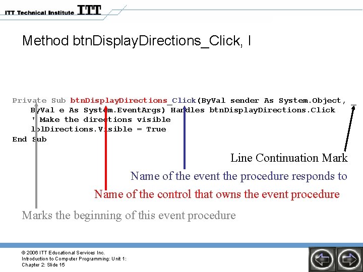 Method btn. Display. Directions_Click, I Private Sub btn. Display. Directions_Click(By. Val sender As System. Method btn. Display. Directions_Click, I Private Sub btn. Display. Directions_Click(By. Val sender As System.