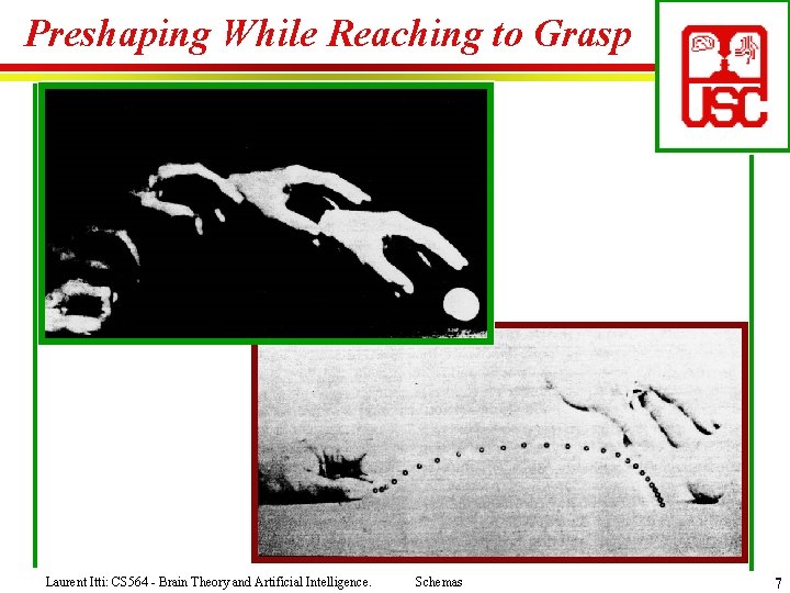 Preshaping While Reaching to Grasp Laurent Itti: CS 564 - Brain Theory and Artificial