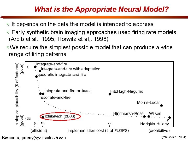 What is the Appropriate Neural Model? It depends on the data the model is