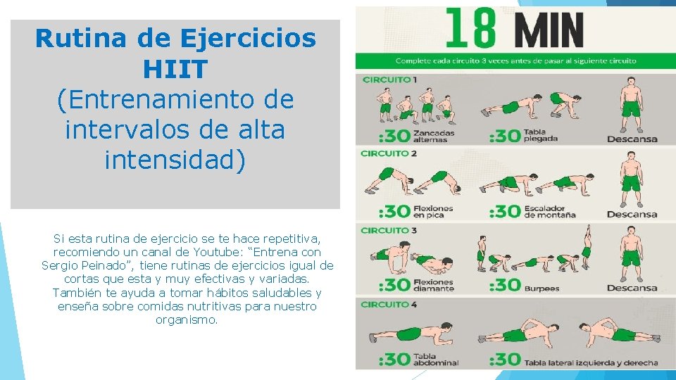 Rutina de Ejercicios HIIT (Entrenamiento de intervalos de alta intensidad) Si esta rutina de