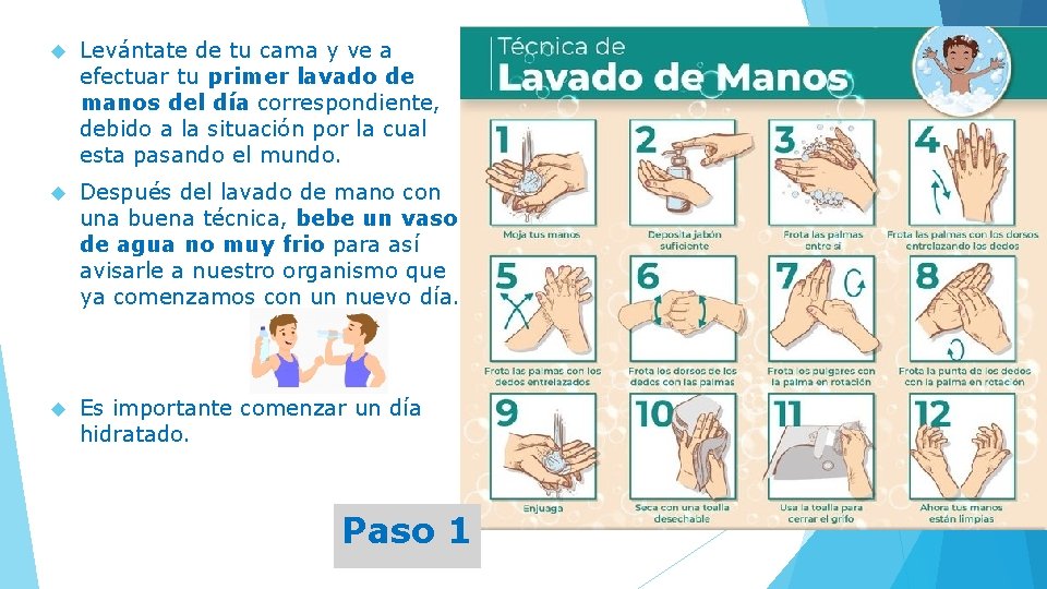  Levántate de tu cama y ve a efectuar tu primer lavado de manos