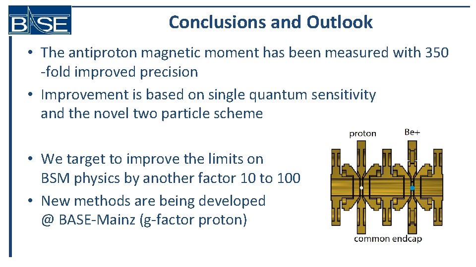 Conclusions and Outlook • The antiproton magnetic moment has been measured with 350 -fold