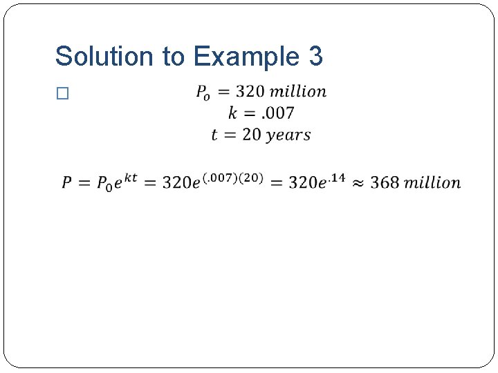 Solution to Example 3 � 