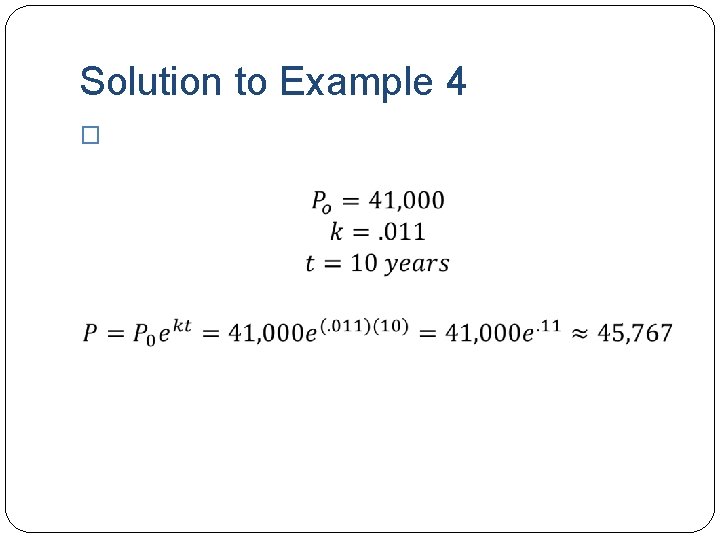 Solution to Example 4 � 