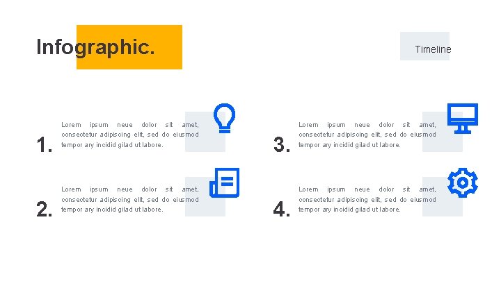 Infographic. 1. 2. Lorem ipsum neue dolor sit amet, consectetur adipiscing elit, sed do