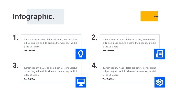 Infographic. 1. Lorem ipsum neue dolor sit amet, consectetur adipiscing elit, sed do eiusmod