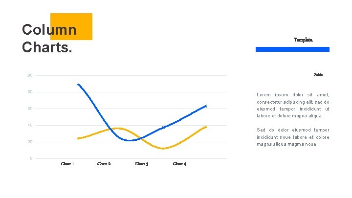 Column Charts. Template. Zubia 100 80 Lorem ipsum dolor sit amet, consectetur adipiscing elit,