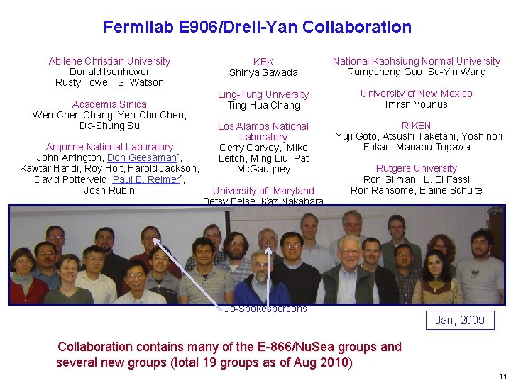 Fermilab E 906/Drell-Yan Collaboration Abilene Christian University Donald Isenhower Rusty Towell, S. Watson Academia