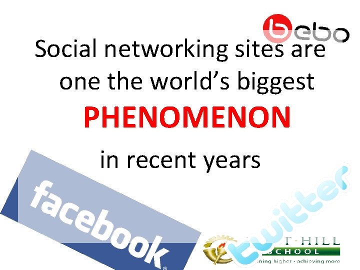 Social networking sites are one the world’s biggest PHENOMENON in recent years 