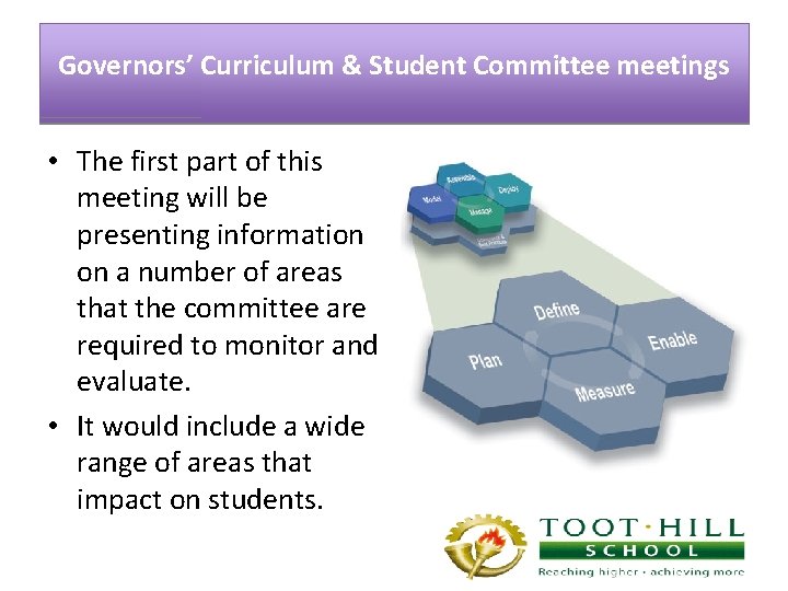 Governors’ Curriculum & Student Committee meetings • The first part of this meeting will