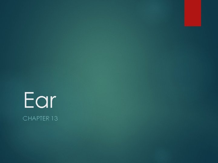 Ear CHAPTER 13 
